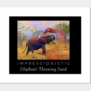 Elephant Throwing Sand Impressionism Posters and Art